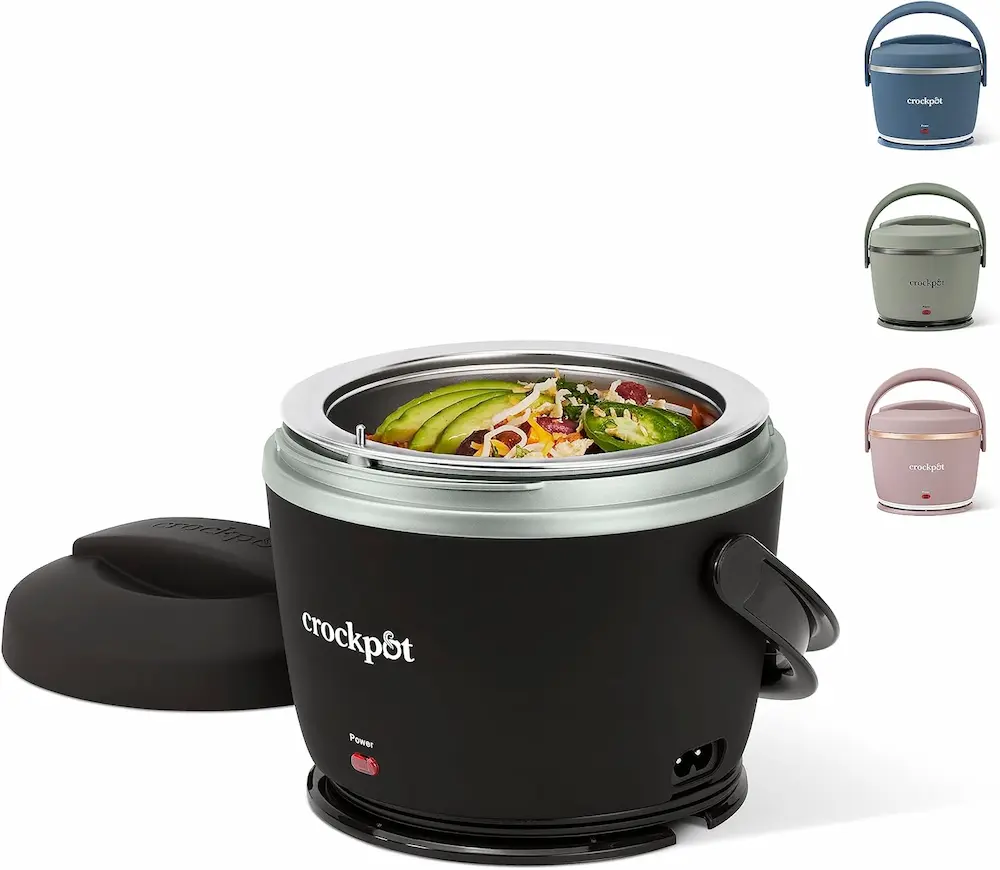 Crock-Pot Electric Lunch Box 20-Ounce Portable Food Warmer Black Licorice Perfect for Travel On-the-Go & Office Use