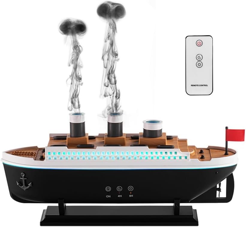 Essential Oil Diffuser, Jellyfish Steam Boat Ship Humidifier Aromatherapy Diffuser