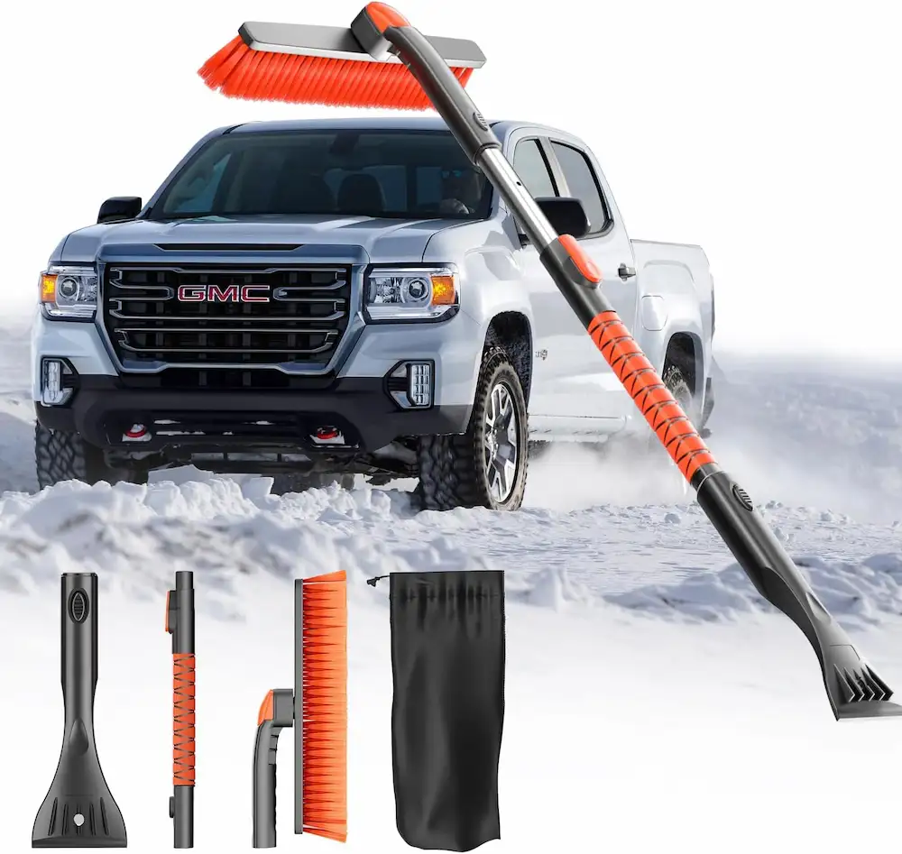 The Best [Upgrade] Ice Scraper & Extendable Snow Brush for Car Windshield: Military-Grade Tools for Winter