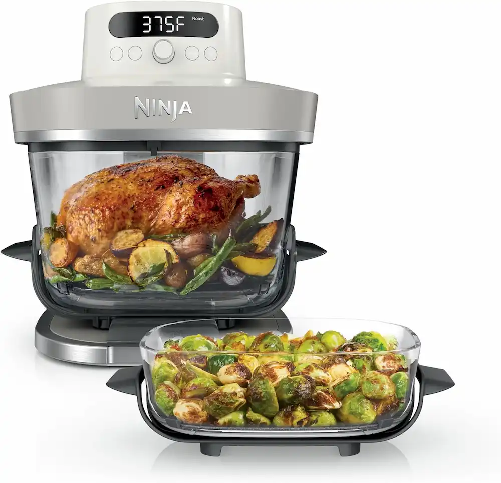 Ninja Crispi Pro 6-in-1 Glass Air Fryer | 450°F, Nontoxic, 6qt & 2.5qt Containers & Lids