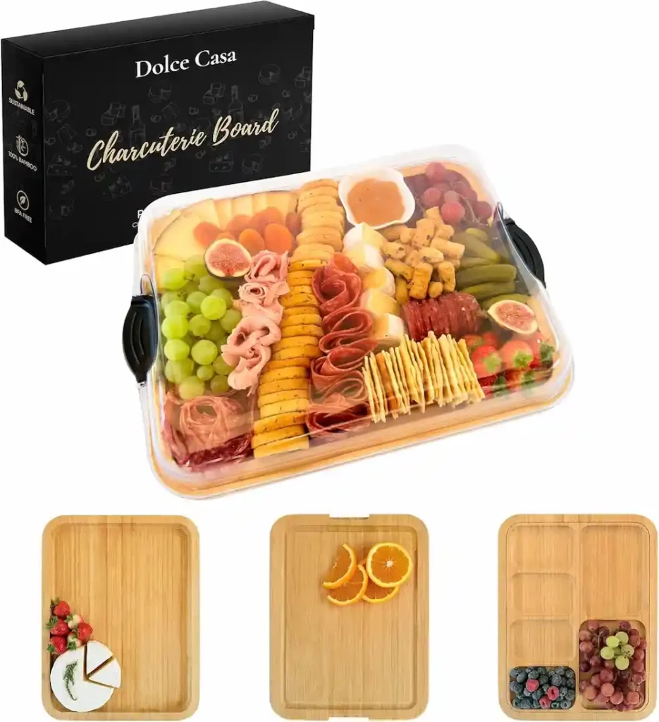 Charcuterie Board with Lid 3-in-1