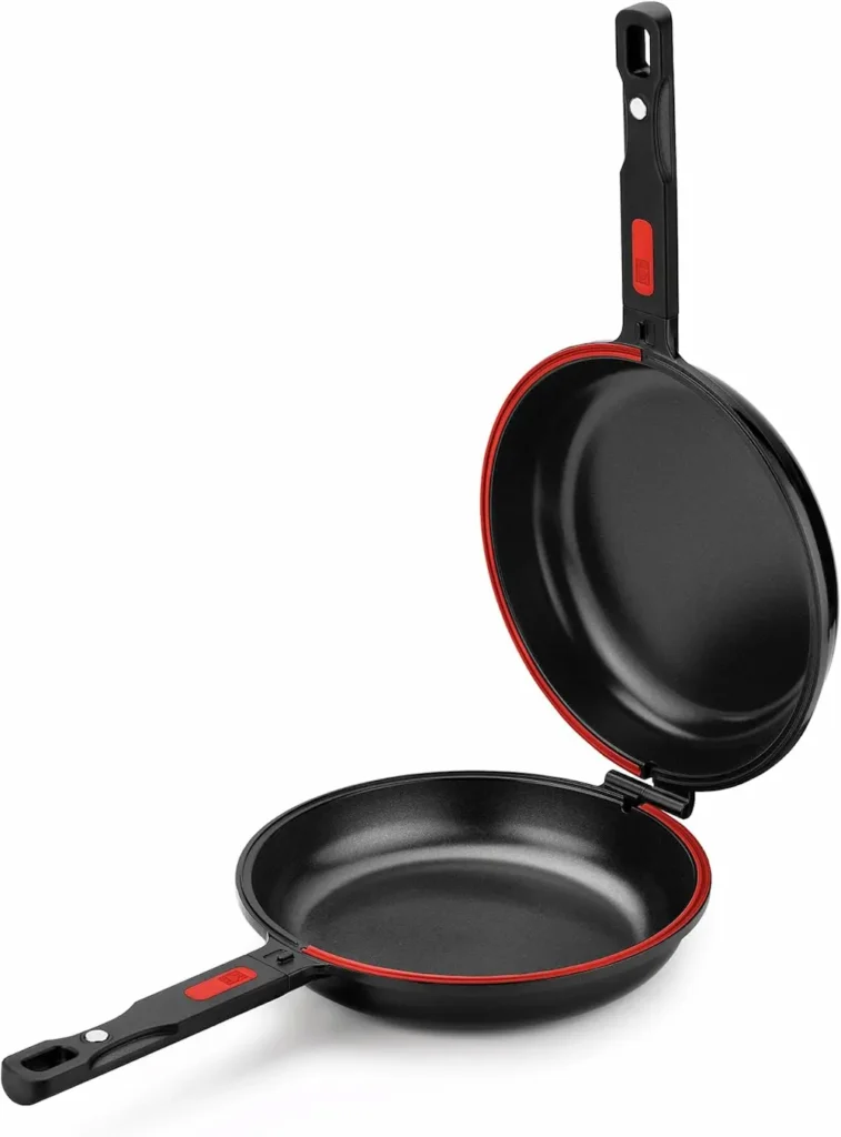 BRA COOKWARE Premiere Dual Skillet | 9.5 inches Double Frying Pan for Frittatas & Spanish Omelets